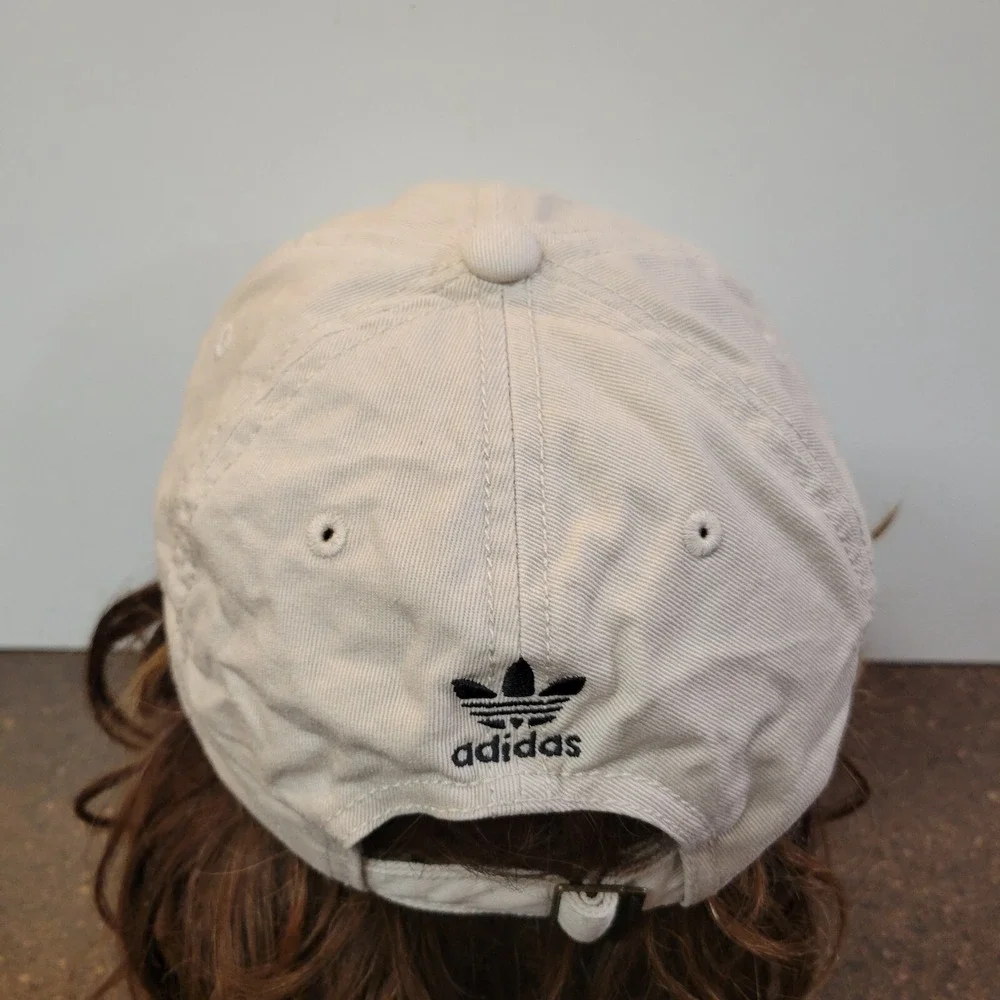 Adidas Baseball Cap Mens One Size White 3 Stripes Embroidered Logo Strapback Hat